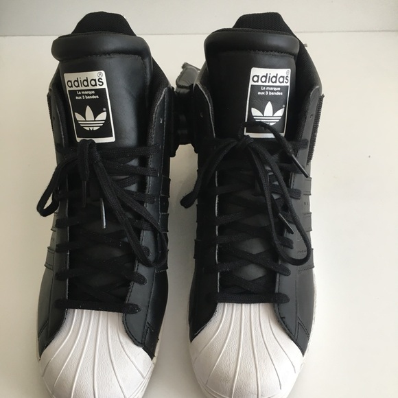 Adidas Superstar Up Strap Black White Hidden Wedge Sneaker Women’s 10 S81350 - Picture 3 of 11